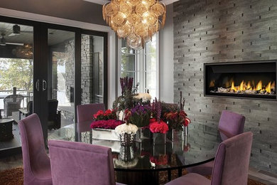 Transitional dining room in Dallas.