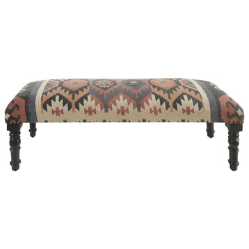 Colorful Southwestern Indoor Bench, 47" Length