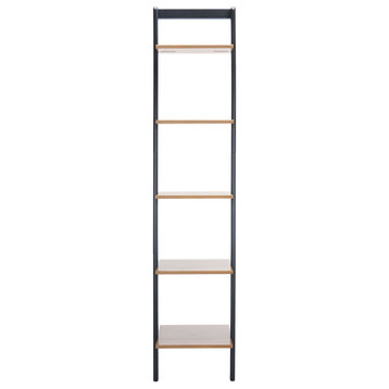 Safavieh Allaire 5 Tier Leaning Etagere, Natural/Charcoal