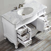 Messina 48" Vanity With Carrara Marble Top, White, Without Mirror