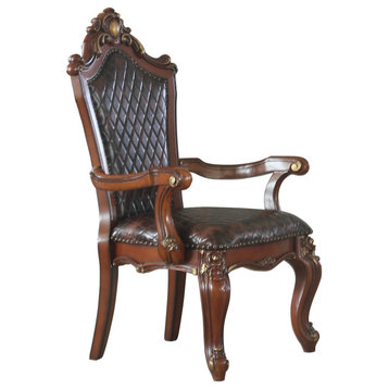 ACME Picardy Arm Chair, Set-2, Cherry Oak and PU