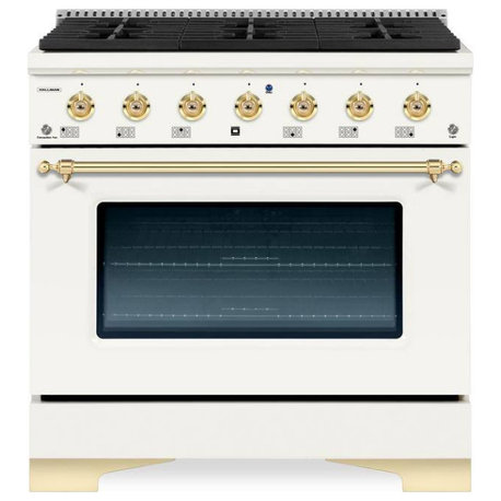 Classico Series 36" Dual Fuel Freestanding Range, Antique White