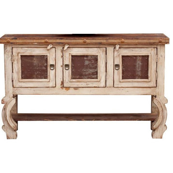 French Country Vanity, Rustic White, 42"x20"x32", Double Sink