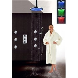 Wella RainShower Head System Color Changing Water Powered Led Shower with Adjust - Showerheads And Body Sprays