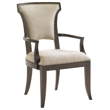 Lexington Tower Place Seneca Upholstered Arm Chair, Walnut Brown Arlington