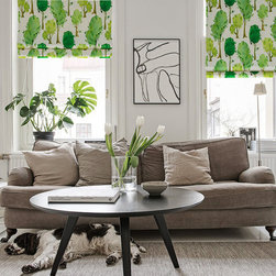 Quick Fix Washable Roman Window Shades Flat Fold , Family Tree - Roman Shades
