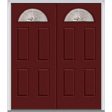 Heirloom Master 1/4 Lite 4-Panel Fiberglass Double Door 62"x81.75" LH In-Swing