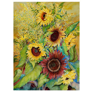 Joanne Porter 'Sunflowers And Goldenrods' Canvas Art, 19"x14"