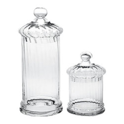 Salon Vintage Style Glass Canisters - Bathroom Canisters