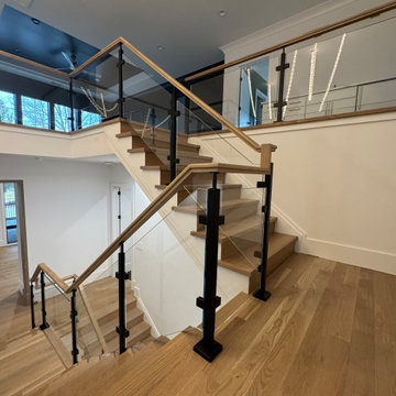 Project #132 | White Oak Staircase with Glass Balustrade