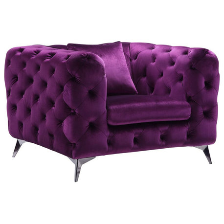 ACME Atronia Chair, Purple Fabric