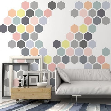 Honeycomb Allover Wall Stencil, Reusable Stencils For DIY Wall Decor