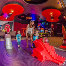 "Zero Gravity" home bowling alley - Game Room And Bar Decor