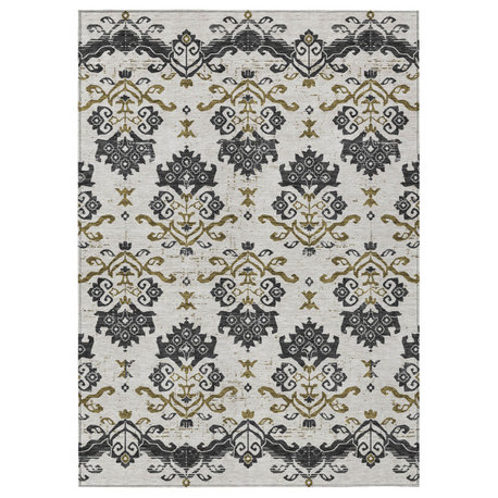 Machine Washable Indoor/Outdoor Chantille ACN759 Black 2'6" x 3'10" Rug