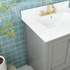 Plywood Freestanding Bath Vanity Set, Drawer and Ceramic Sink, Grey, 30 Inch