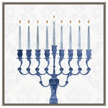 Canvas Art Framed 'Sophisticated Hanukkah I' by Victoria Borges, 22x22