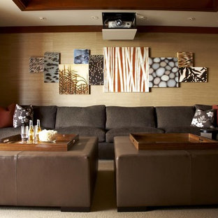 Home theater - asian home theater idea in Hawaii