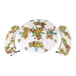 Italian Mosaic Table with Benches - Dining Tables