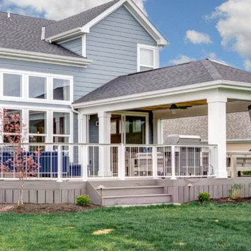 Covered Porch With Fireplace