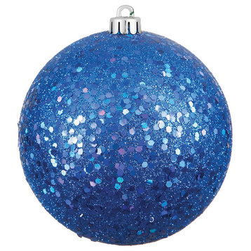Sequin Finish Ball Ornament, Blue, 10"