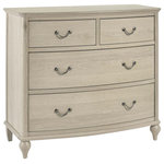 Bentley Designs - Bordeaux Chalked Oak 2-Over, 2-Drawer Chest of Drawers - Bordeaux Chest of Drawers vaunts a certain elegance and refinement that brings a sense of subtle sophistication to any home. The range features a wide choice of cabinets featuring gently bowed fronts, soft curved frames and delicate turned legs. The range boasts Blum soft-closing drawers for that extra refinement and pull out shelves for a superior customer experience