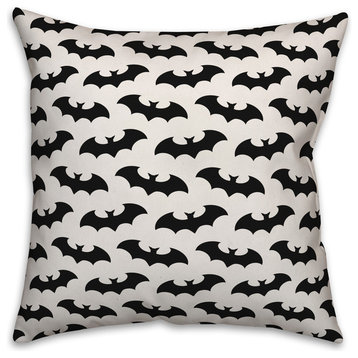 Bat Pattern White 18"x18" Throw Pillow