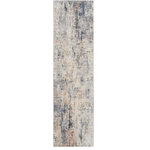 Nourison - Nourison Rustic Textures 2'2" x 7'6" Grey/Beige Modern Indoor Area Rug - This beautifully carved contemporary rug from the Rustic Textures Collection brings abstract greys and neutrals together for a weathered, rustic decor feel that adds depth and texture to any space. High-low pile construction and subtly shifting colors are at home in urban and cabin settings alike.