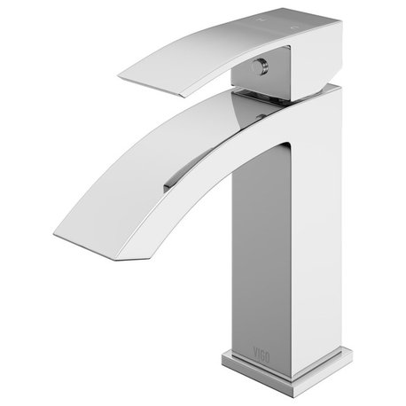 VIGO Satro Single Lever Single Hole Bathroom Sink Faucet, Chrome