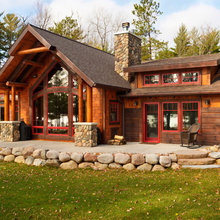 Exterior facing the lake.