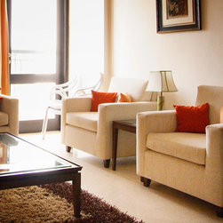 Metaphor | Living Room with Seating and Glass Top Coffee Table - Armchairs And Accent Chairs