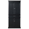 Pemberly Row 5 Shelves Wood Pantry with 1 Storage Drawer in Black