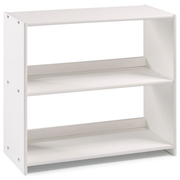 Louver Low Loft Small Bookcase White
