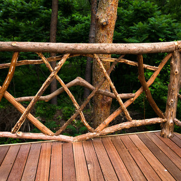Railing - Rustic Grape Arbor and Viewing Platform