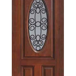 Entry Single Door 80 Fiberglass Genoa Eyebrow Oval Lite - Front Doors