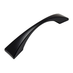Cosmas - Cosmas 6263FB Cabinet Pull, 3-3/4" Hole Centers, Set of 5, Flat Black - Cabinet And Drawer Handle Pulls