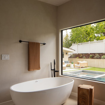 Luxurious Hollywood Hills Primary Marble Bathroom