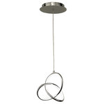 WAC Lighting - Vornado 7" LED Mini Pendant 3000K, Chrome - Seamless curves flow infinitely. Hand-crafted, asymmetric & seamless construction, variation expected. Can be mounted on a slope ceiling. Ultra-sleek electrified cable eliminates the need for clunky power wires. Height is simple to adjust through push pin connectors on the canopy. Universal Input Voltage Driver (120V-240V-277V). Custom CCT options available by special order. Smooth and continuous dimming with an electronic low voltage (ELV) dimmer. High Powered Replaceable LED Module CRI: 90, Rated Hours: 54000, Color Temp: 3000K. Standards: ETL & cETL listed for Damp Locations.