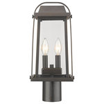 Z-Lite - Millworks 2 Light Post Light or Accessories, Oil Rubbed Bronze, 5 - Put the finishing touches on an impressive walkway with this classic outdoor lantern post light. Delivering a familiar silhouette and a lovely black finish, the lamp offers two candelabra lights protected behind clear beveled glass.