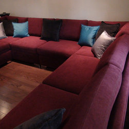 Custom Sectional Sof - Designer Fabric Red - Sofas