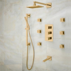 Gold Tone Finish Napoli Shower Set - Showerheads And Body Sprays