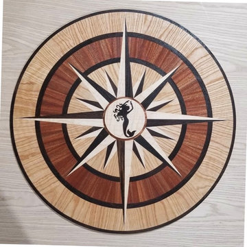 Mermaid Floor Medallion Compass Rose Inlay