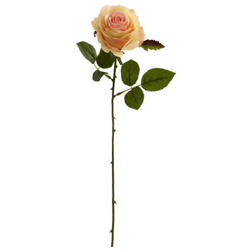 18" Rose Artificial Flower, Set of 24, Peach