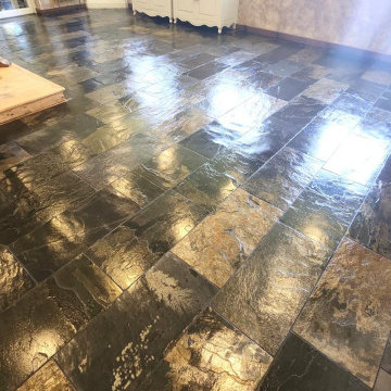 Replacing a Failed Sealer on a Riven Slate Tiled Flooring in Boston