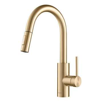 Kraus KPF-2620 Oletto 1.75 GPM 1 Hole Pull Down Kitchen Faucet - Brushed Brass