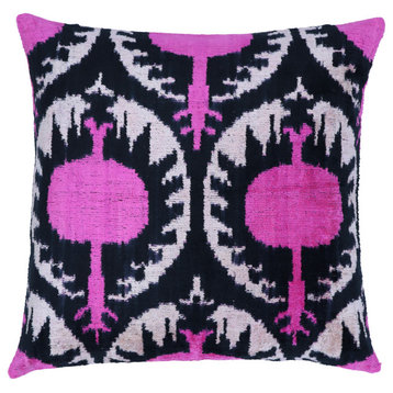 Canvello Handmade Floral Pink Throw Pillow Down Filled 16x16 in
