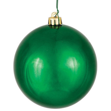Vickerman 8" Shiny Ball Ornaments, Emerald