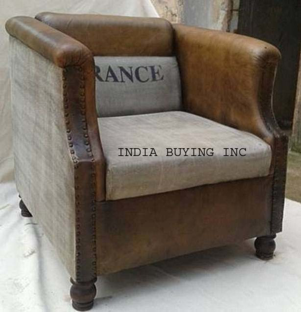 Industrial leather and canvas furniture from India buying inc