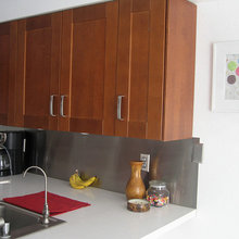 Kitchen - Stainless Backsplash with White Counter