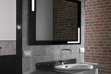 Lacobel LED mirror ARROWS - double-layer LED illuminated bathroom mirror
