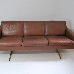 Mid-Century Danish Brown Leather Sofa - SOLD - Sofas